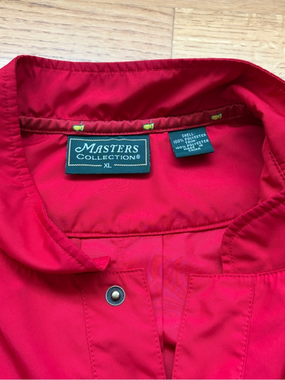 Masters Collection Windbreaker Mens XL Red Long Sleeve 1/4 Snap Pullover Golf - Picture 11 of 12